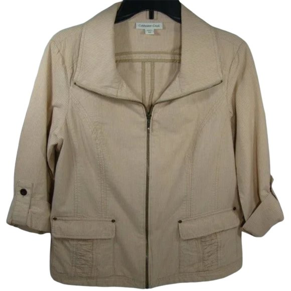 Coldwater Creek Jackets & Blazers - Coldwater Creek Pinstriped Barn Jacket Size 10 Petite So Cute!